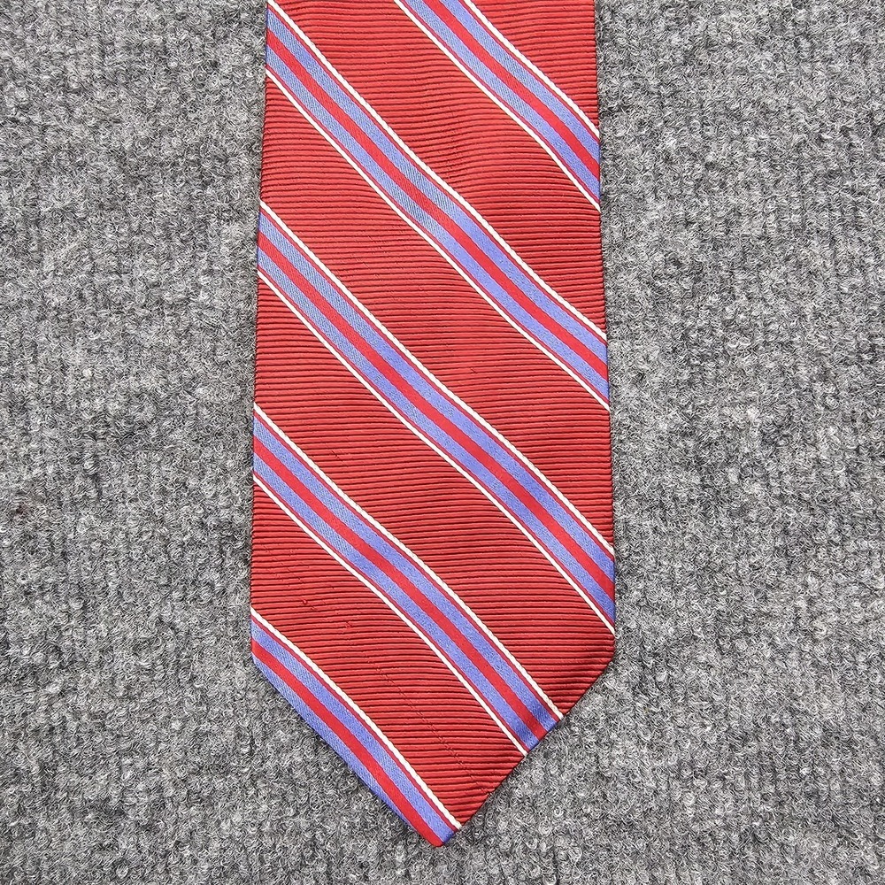 Brooks Brothers 346 Tie Red White Blue Stripe Silk Neck Tie Made In USA